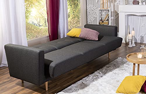 Max Winzer Sofa 3-Sitzer mit Bettfunktion Jesper Flachgewebe anthrazit von Max Winzer