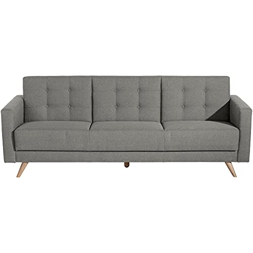 Max Winzer Sofa 3-Sitzer mit Bettfunktion Julian Flachgewebe hellgrau von Max Winzer