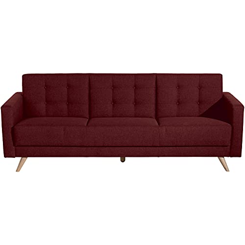 Max Winzer Sofa 3-Sitzer mit Bettfunktion Julian Flachgewebe rot von Max Winzer