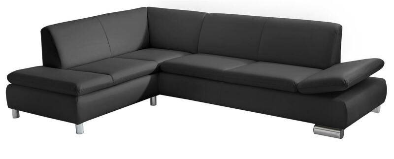 Modernes Ecksofa Tampere, Ottomane links Kunstleder schwarz von Max Winzer