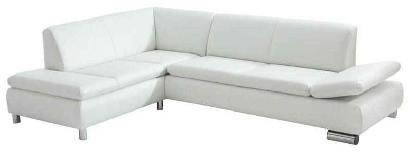 Modernes Ecksofa Tampere, Ottomane links Kunstleder weiß von Max Winzer