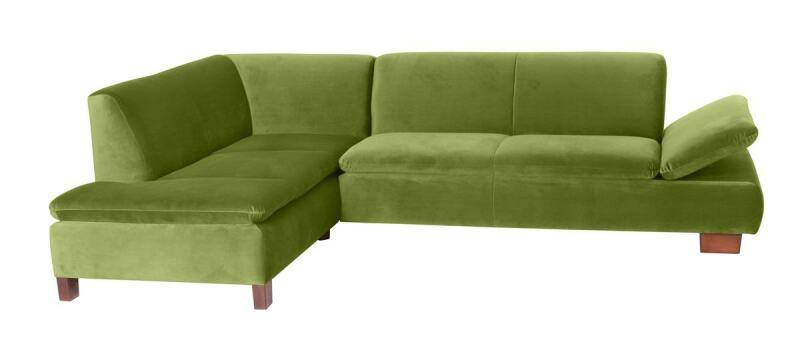 Modernes Ecksofa Tampere, Ottomane links Samtvelours oliv von Max Winzer
