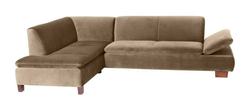 Modernes Ecksofa Tampere, Ottomane links Samtvelours sahara von Max Winzer