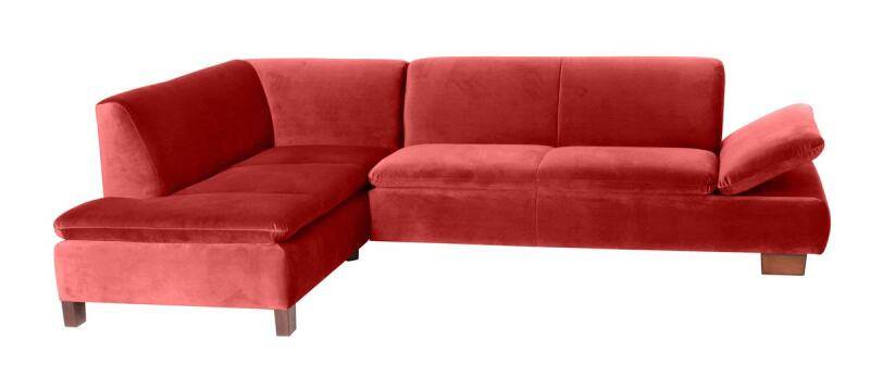 Modernes Ecksofa Tampere, Ottomane links Samtvelours ziegel von Max Winzer