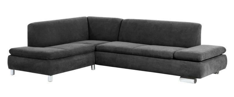 Modernes Ecksofa Tampere, Ottomane links Veloursstoff anthrazit von Max Winzer