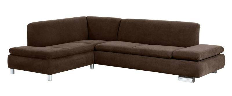 Modernes Ecksofa Tampere, Ottomane links Veloursstoff braun von Max Winzer
