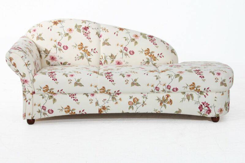Recamiere Carolina Armlehne links Flachgewebe weiß von Max Winzer