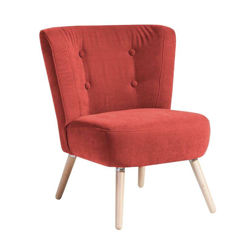Retro Sessel Nikki Veloursstoff terracotta von Max Winzer