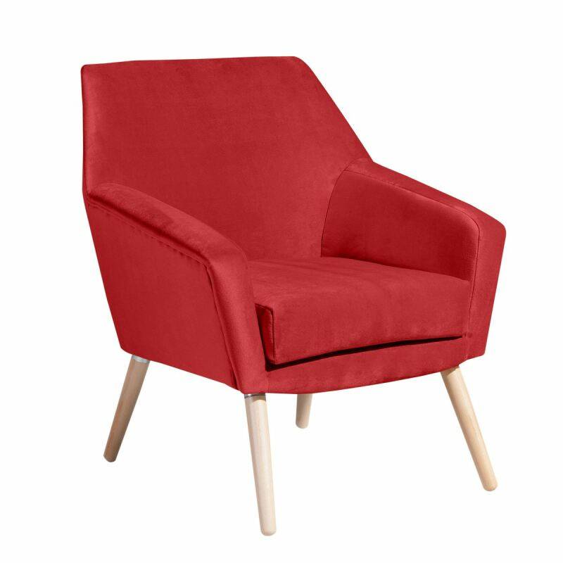 Sessel Alan Samtvelour rot von Max Winzer