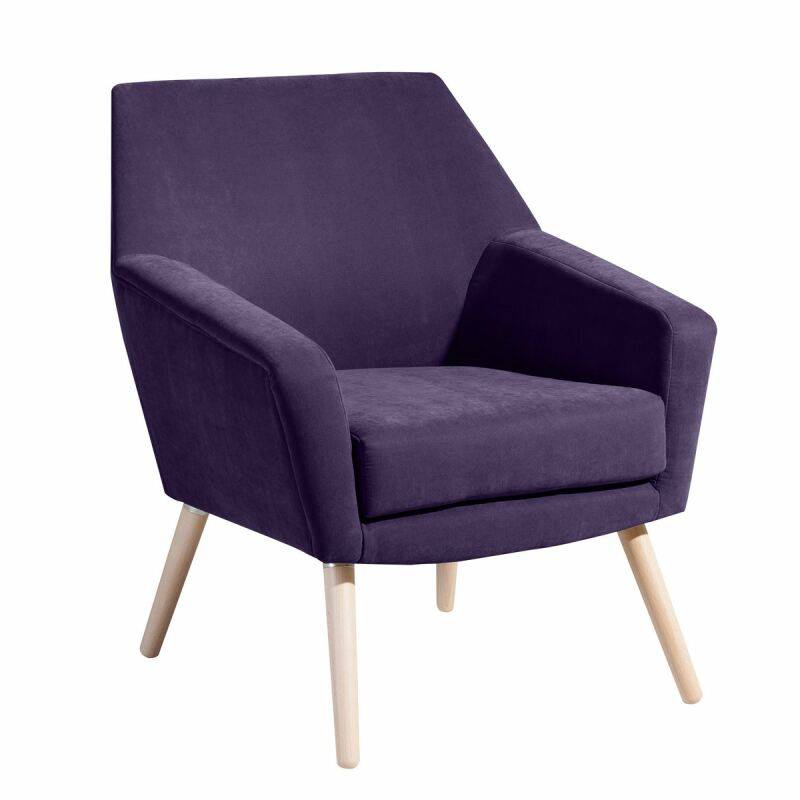 Sessel Alan Veloursstoff violett von Max Winzer