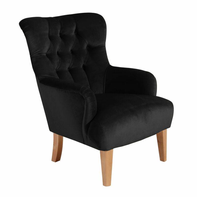 Sessel Bradley Samtvelours schwarz von Max Winzer