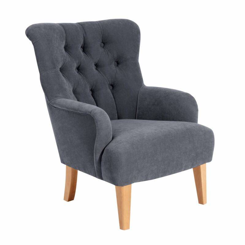 Sessel Bradley Veloursstoff anthrazit von Max Winzer