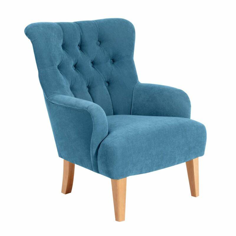 Sessel Bradley Veloursstoff petrol von Max Winzer