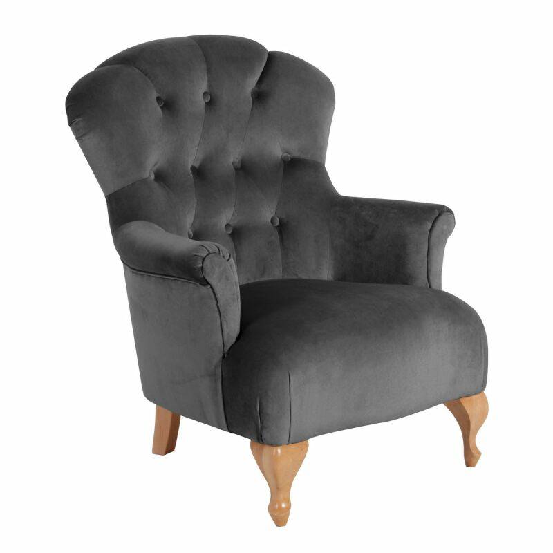 Sessel Clara Samtvelours anthrazit von Max Winzer