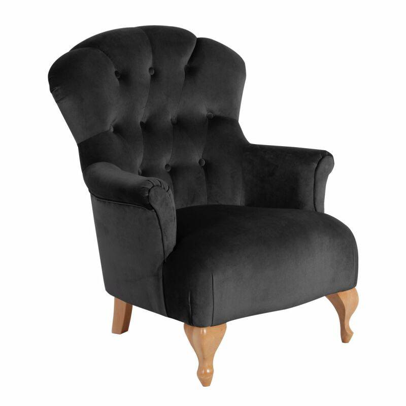 Sessel Clara Samtvelours schwarz von Max Winzer