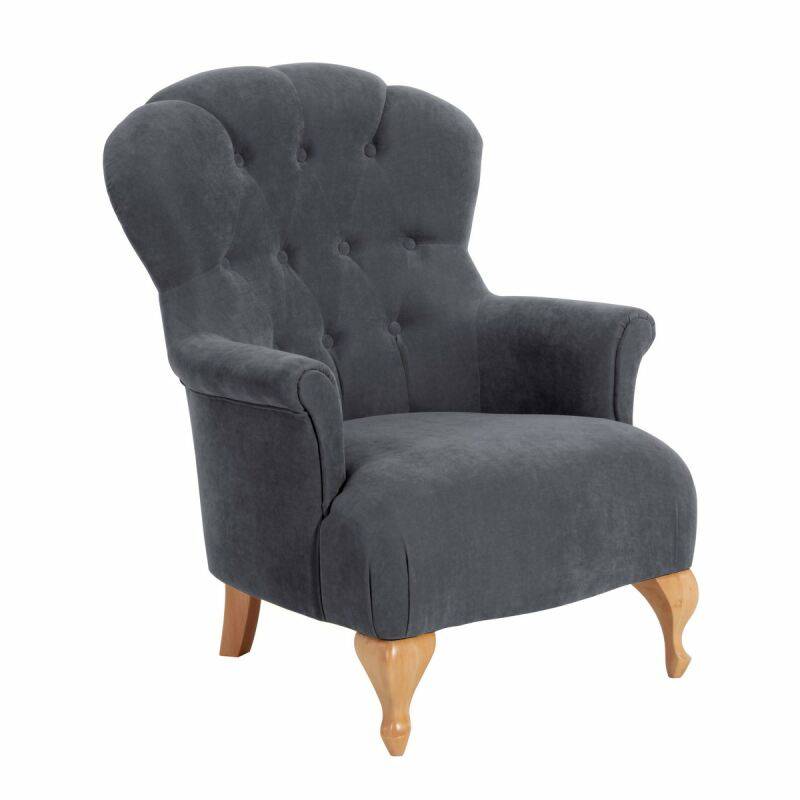 Sessel Clara Veloursstoff anthrazit von Max Winzer