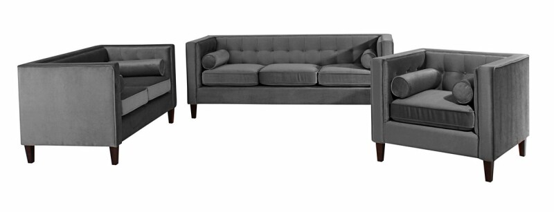 Sofa Garnitur Joko, mit 3-Sitzer, 2-Sitzer, Sessel Samtvelours anthrazit Sofa Garnitur Joko, mit 3-Sitzer, 2-Sitzer, Sessel Samtvelours anthrazit von Max Winzer
