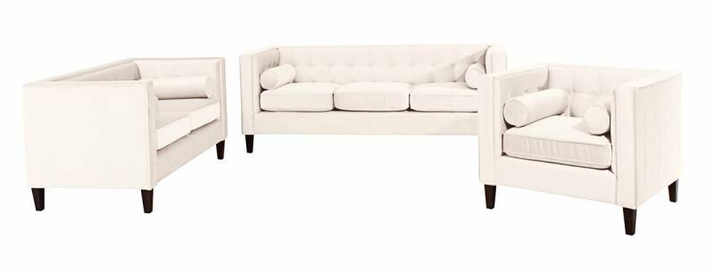 Sofa Garnitur Joko, mit 3-Sitzer, 2-Sitzer, Sessel Samtvelours creme von Max Winzer