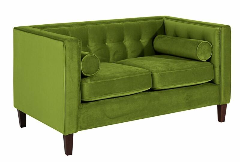 Vintage 2-Sitzer Sofa Joko Samtvelours oliv von Max Winzer
