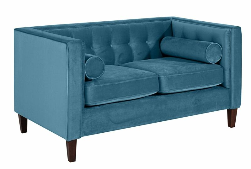 Vintage 2-Sitzer Sofa Joko Samtvelours petrol Vintage 2-Sitzer Sofa Joko Samtvelours petrol von Max Winzer