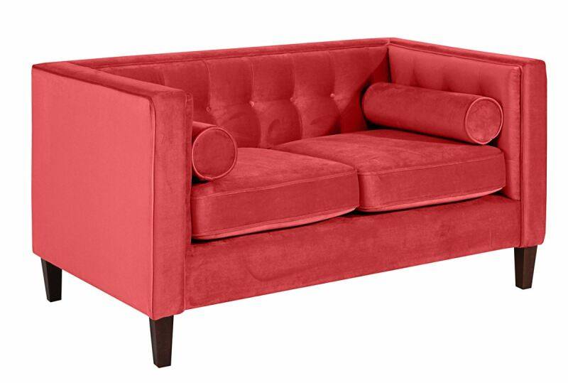 Vintage 2-Sitzer Sofa Joko Samtvelours rot von Max Winzer