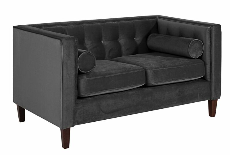 Vintage 2-Sitzer Sofa Joko Samtvelours schwarz Vintage 2-Sitzer Sofa Joko Samtvelours schwarz von Max Winzer