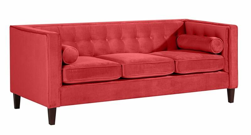 Vintage 3-Sitzer Sofa Joko Samtvelours rot von Max Winzer