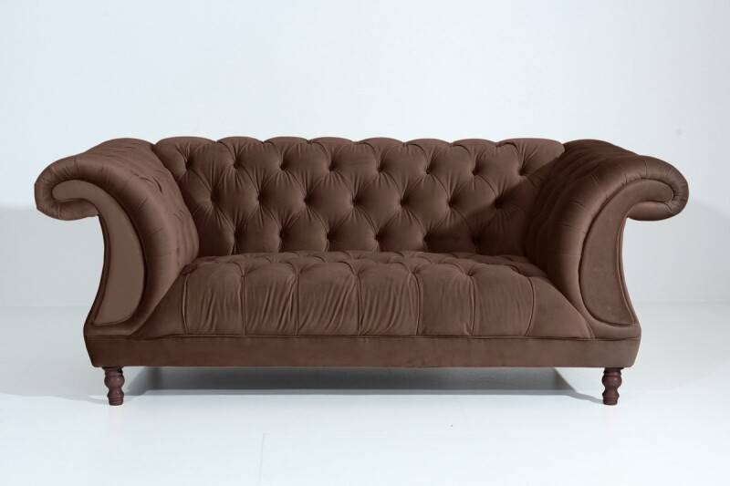 Vintage Sofa Isabelle - 2-Sitzer Samtvelours braun von Max Winzer