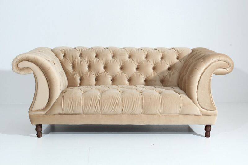 Vintage Sofa Isabelle - 2-Sitzer Samtvelours sand von Max Winzer