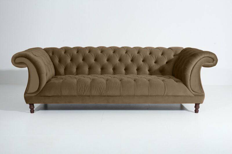 Vintage-Sofa Isabelle - 3-Sitzer Samtvelours sahara von Max Winzer