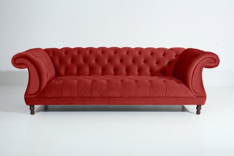 Vintage-Sofa Isabelle - 3-Sitzer Samtvelours ziegel von Max Winzer