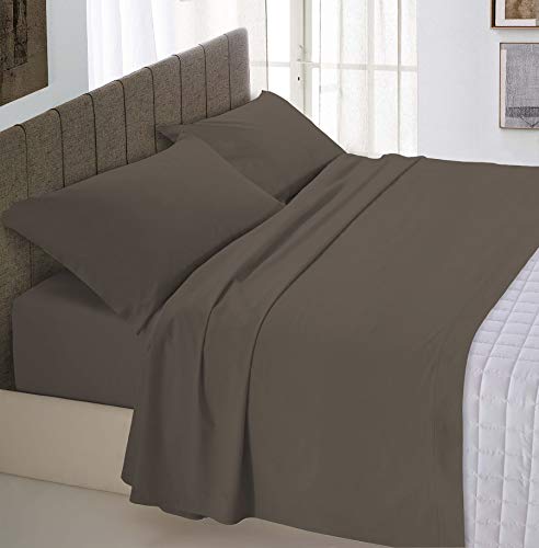 Italian Bed Linen Max Color Bettwäsche-Set, Braun, Doppelte von Italian Bed Linen