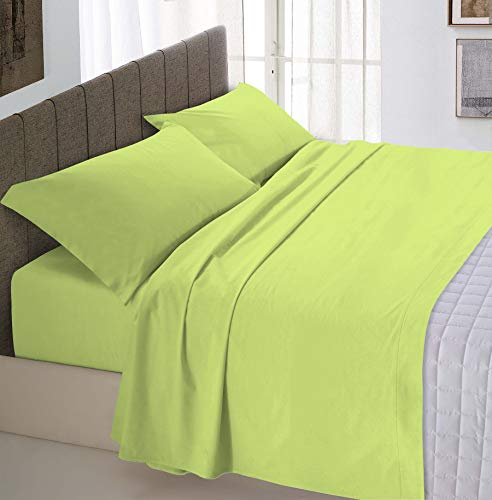 Italian Bed Linen Max Color Bettwäsche-Set, Säure grün, Doppelte von Italian Bed Linen