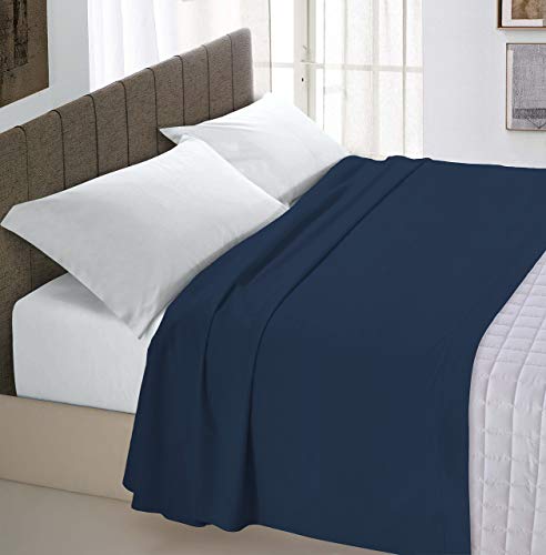Italian Bed Linen Max Color Oberlaken, Dunkel Blau, Einzelne von Italian Bed Linen