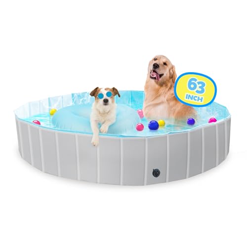 MAX Extra großer Hundepool (160 x 30 cm), faltbar, für Hunde, Haustiere, Schwimmbad, Planschbecken, PVC, rutschfest, große Haustier-Badewanne für Hunde von Max