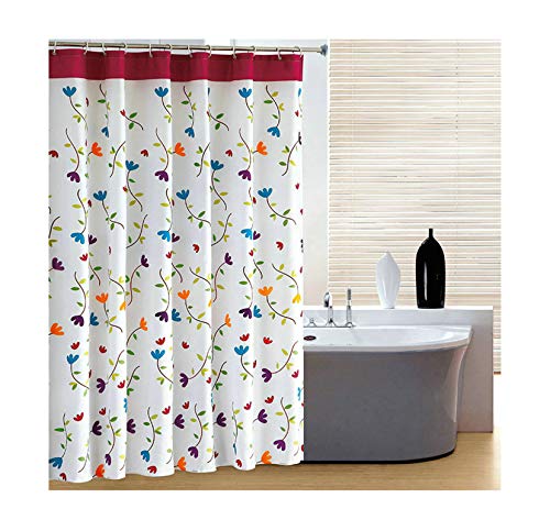 MaxAst Duschvorhang Anti-Schimmel Duschvorhang Blumen Bunt Duschvorhang Polyester Bunt Badewanne Vorhang 180x195 cm von MaxAst