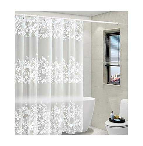 MaxAst Duschvorhang Antibakteriell Blumen Duschvorhang Polyester Durchsichtig Weiß Badvorhang 180x200 von MaxAst
