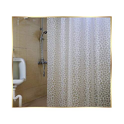 MaxAst Duschvorhang Wasserdicht Anti-Schimmel Kieselsteine Duschvorhang Polyester Durchsichtig Weiß Badewanne Vorhang180x200 von MaxAst