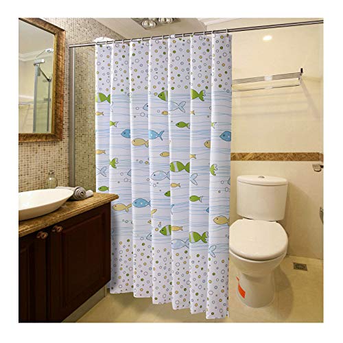 MaxAst Duschvorhang Wasserdicht Und Anti-Schimmel Duschvorhang Polyester Duschvorhang Fisch Duschvorhänge 220x200 Duschvorhang mit Ringen von MaxAst