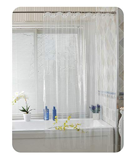 MaxAst Duschvorhang Wasserdicht Und Anti-Schimmel Duschvorhang Polyester Duschvorhang Transparent Duschvorhang 180x220 Duschvorhang mit Ringen von MaxAst