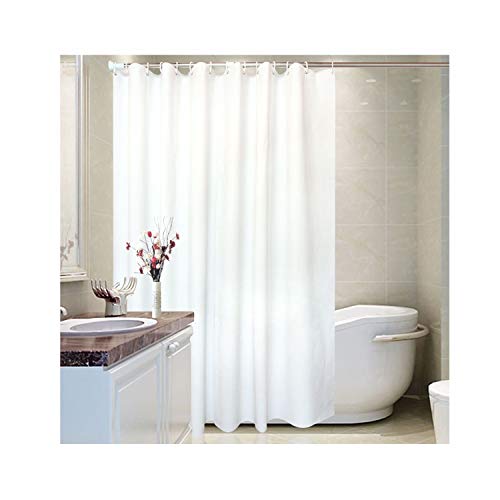 MaxAst Weiß Plain Duschvorhang Anti Schimmel, Peva Badewanne Vorhang 300x200CM, Antibakteriell Wasserdicht mit Ringe von MaxAst