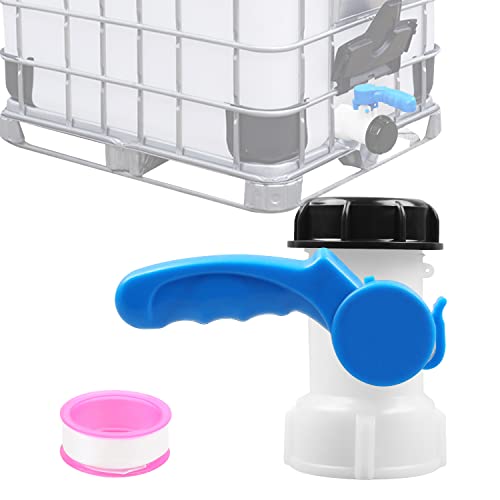 MaxAwe 62mm IBC Kugelhahn Klappenhahn, DN40 IBC Auslaufhahn Absperrhahn, Schlauchanschluss Auslaufhahn Adapter, Universal Tank Zubehör Absperrventil Für Regenwassertank Anschluss Ablasshahn von MaxAwe