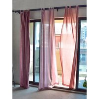 Benutzerdefinierte Leinenvorhänge, Halbtransparente Natürliche Morandi Pink Series-Drei Farben Erhältlich von MaxDiashop
