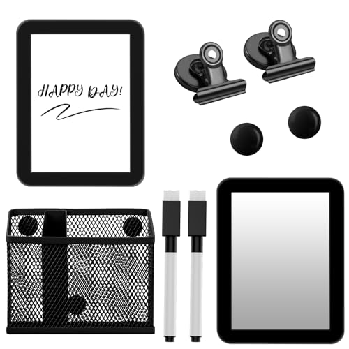 Magnetisches Schließfach-Zubehör-Set, Schulzubehör (mit magnetischem Whiteboard, Spindspiegel, Stifthalter, Marker, runder Magnet), Schulspind, schwarzes Dekor, Arbeitsspind-Organizer von MaxDovYen