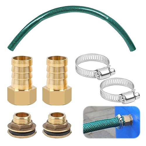MaxEarn 25mm (1") Regentonnen Verbindungsset, 1 Zoll Regentonnenverbindung mit 50cm Länge Schlauch Verbindungsschlauch und Messing Zubehör, für Regensammler Regenwasser-Tonnen von MaxEarn