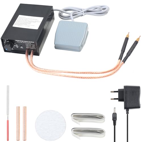 MaxEarn 8000W Punktschweißgerät Kit, Verstellbar Akku Schweißgerät mit Fußpedal Nickelband und Punktschweißstift, für 18650 Akku-Pack Spot welder mit Dual Impuls Ausgang für 0,1-0,3 mm Nickelblech von MaxEarn