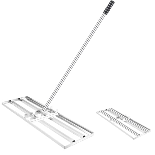 MaxEarn Rasen Rakel, 75x25 cm Eisenkunst Rasenrakel Edelstahl mit 180 cm Stiel, Lawn Leveling Rake Golf Rasenrechen Werkzeug, Rasen Rakel zum Sanden Abziehen Levelingrake Flächenebner Leveler von MaxEarn