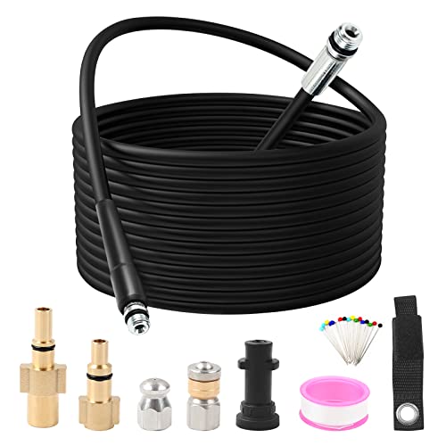 MaxEarn Rohrreinigungsschlauch 15m Set, 180 bar Rohrreinigungsset für Kärcher, Lavor, Bosch, Abflussreiniger 60°C mit 3X Strahldüse Adapter, Strahldüse und Rotierender Düse for Hochdruckreiniger MaxEarn Rohrreinigungsschlauch 15m Set, 180 bar Rohrreinigungsset für Kärcher, Lavor, Bosch, Abflussreiniger 60°C mit 3X Strahldüse Adapter, Strahldüse und Rotierender Düse for Hochdruckreiniger von MaxEarn