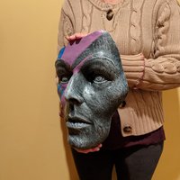 David Bowie Kunstskulptur, Promi Wandkunst, Ziggy Stardust, Kunstobjekt, Wandbehänge, Steingesicht Skulptur, Gips Gesichtsskulptur von MaxGyllenhaalShop