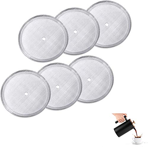 MaxMiuly Ersatzfiltersieb für Kaffeedrücker, French Press sieb, Edelstahl Mesh-Ersatz für 1000 ml / 1 Liter French Press Kaffeemaschinen 6er Pack von MaxMiuly
